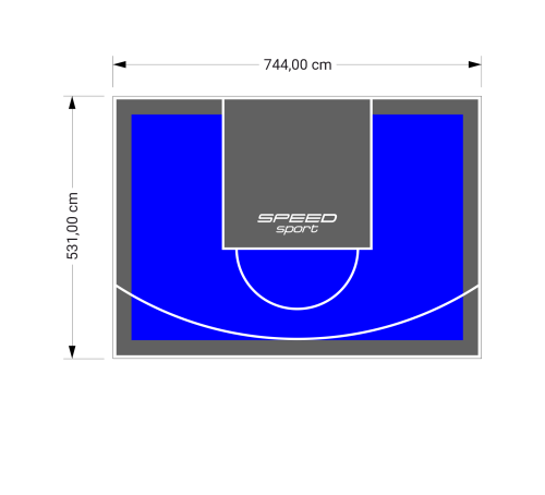 40M2/531X744CM NIEBIESKO-GRAFITOWE BOISKO DO KOSZYKÓWKI SPEEDSPORT HEXA POWER PRO