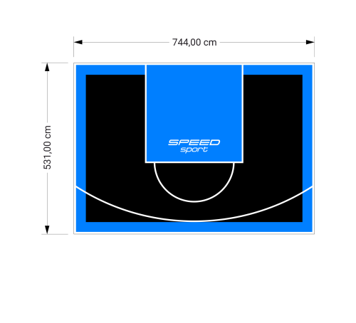 40M2/531X744CM CZARNO-BŁĘKITNE BOISKO DO KOSZYKÓWKI SPEEDSPORT HEXA POWER PRO