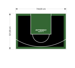 40M2/531X744CM CZARNO-ZIELONE BOISKO DO KOSZYKÓWKI SPEEDSPORT HEXA POWER PRO