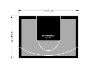 40M2/531X744CM SZARO-CZARNE BOISKO DO KOSZYKÓWKI SPEEDSPORT HEXA POWER PRO