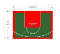 40M2/531X744CM ZIELONO-CZERWONE BOISKO DO KOSZYKÓWKI SPEEDSPORT HEXA POWER PRO