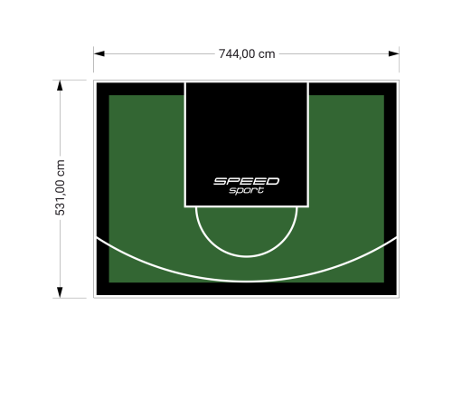 40M2/531X744CM ZIELONO-CZARNE BOISKO DO KOSZYKÓWKI SPEEDSPORT HEXA POWER PRO
