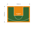40M2/531X744CM ZIELONO-POMARAŃCZOWE BOISKO DO KOSZYKÓWKI SPEEDSPORT HEXA POWER PRO