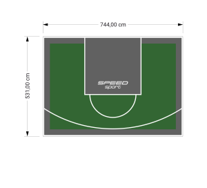 40M2/531X744CM ZIELONO-GRAFITOWE BOISKO DO KOSZYKÓWKI SPEEDSPORT HEXA POWER PRO