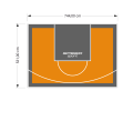 40M2/531X744CM POMARAŃCZOWO-GRAFITOWE BOISKO DO KOSZYKÓWKI SPEEDSPORT HEXA POWER PRO