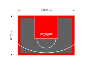 40M2/531X744CM GRAFITOWO-CZERWONE BOISKO DO KOSZYKÓWKI SPEEDSPORT HEXA POWER PRO