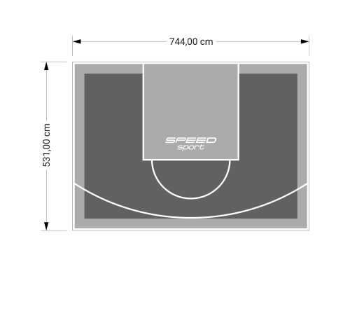 40M2/531X744CM GRAFITOWO-SZARE BOISKO DO KOSZYKÓWKI SPEEDSPORT HEXA POWER PRO