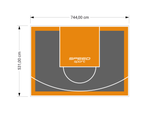 40M2/531X744CM GRAFITOWO-POMARAŃCZOWE BOISKO DO KOSZYKÓWKI SPEEDSPORT HEXA POWER PRO
