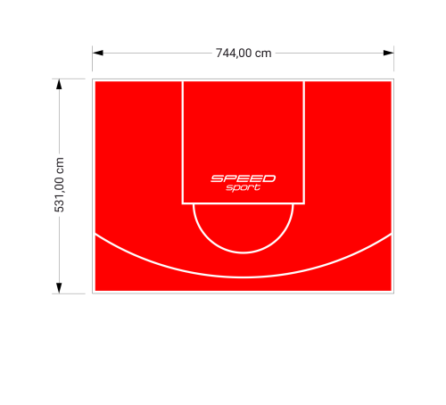 40M2/531X744CM CZERWONE BOISKO DO KOSZYKÓWKI SPEEDSPORT HEXA POWER PRO