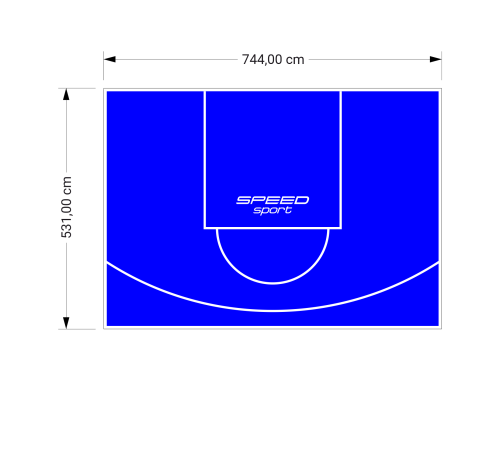 40M2/531X744CM NIEBIESKIE BOISKO DO KOSZYKÓWKI SPEEDSPORT HEXA POWER PRO