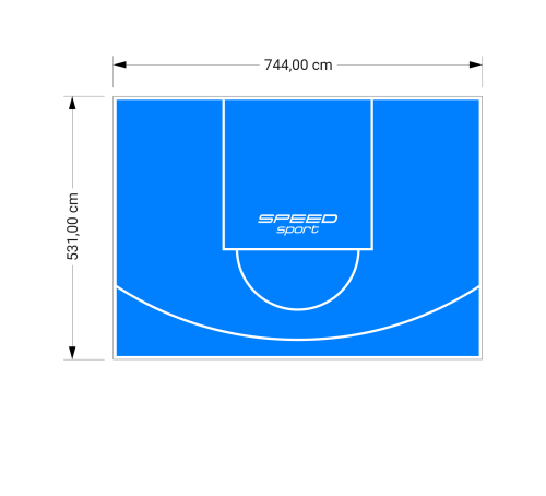 40M2/531X744CM BŁĘKITNE BOISKO DO KOSZYKÓWKI SPEEDSPORT HEXA POWER PRO