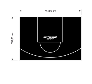 40M2/531X744CM CZARNE BOISKO DO KOSZYKÓWKI SPEEDSPORT HEXA POWER PRO