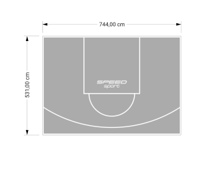 40M2/531X744CM SZARE BOISKO DO KOSZYKÓWKI SPEEDSPORT HEXA POWER PRO