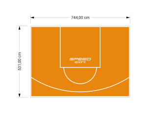 40M2/531X744CM POMARAŃCZOWE BOISKO DO KOSZYKÓWKI SPEEDSPORT HEXA POWER PRO