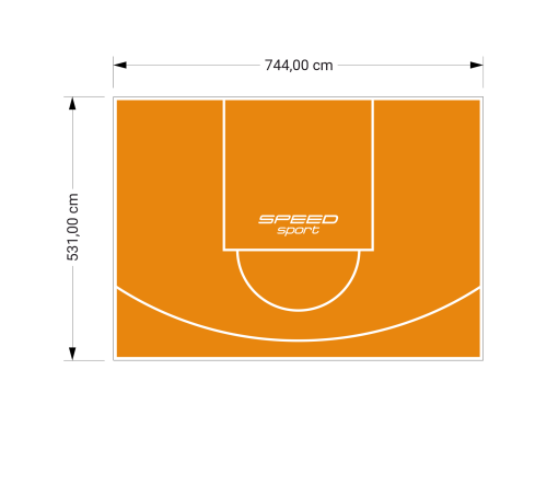 40M2/531X744CM POMARAŃCZOWE BOISKO DO KOSZYKÓWKI SPEEDSPORT HEXA POWER PRO