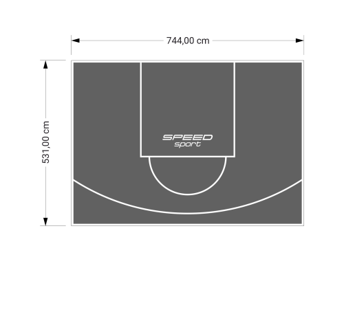 40M2/531X744CM GRAFITOWE BOISKO DO KOSZYKÓWKI SPEEDSPORT HEXA POWER PRO