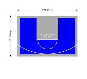 41M2/531X774CM NIEBIESKO-SZARE BOISKO DO KOSZYKÓWKI SPEEDSPORT HEXA POWER PRO