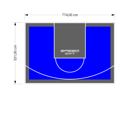 41M2/531X774CM NIEBIESKO-GRAFITOWE BOISKO DO KOSZYKÓWKI SPEEDSPORT HEXA POWER PRO