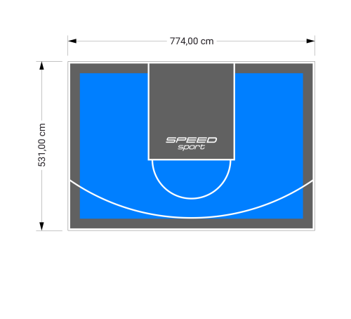 41M2/531X774CM BŁĘKITNO-GRAFITOWE BOISKO DO KOSZYKÓWKI SPEEDSPORT HEXA POWER PRO