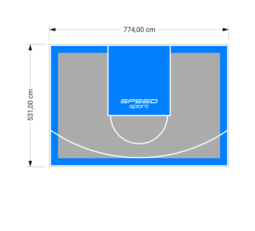 41M2/531X774CM SZARO-BŁĘKITNE BOISKO DO KOSZYKÓWKI SPEEDSPORT HEXA POWER PRO