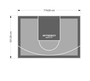 41M2/531X774CM SZARO-GRAFITOWE BOISKO DO KOSZYKÓWKI SPEEDSPORT HEXA POWER PRO