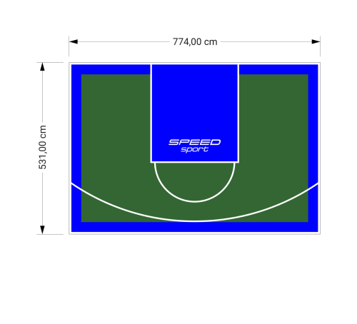 41M2/531X774CM ZIELONO-NIEBIESKIE BOISKO DO KOSZYKÓWKI SPEEDSPORT HEXA POWER PRO