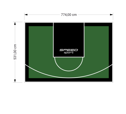 41M2/531X774CM ZIELONO-CZARNE BOISKO DO KOSZYKÓWKI SPEEDSPORT HEXA POWER PRO