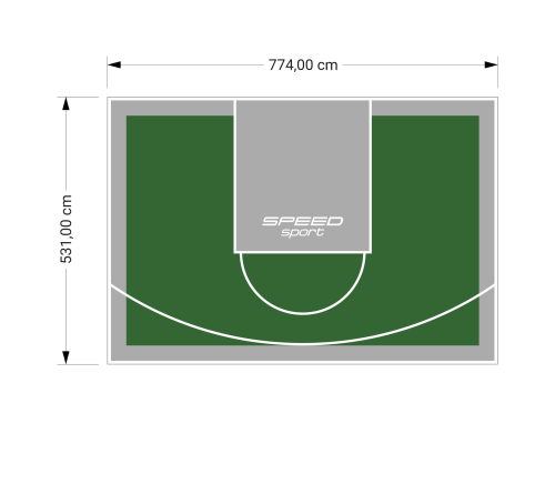 41M2/531X774CM ZIELONO-SZARE BOISKO DO KOSZYKÓWKI SPEEDSPORT HEXA POWER PRO