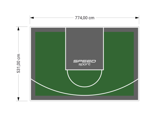 41M2/531X774CM ZIELONO-GRAFITOWE BOISKO DO KOSZYKÓWKI SPEEDSPORT HEXA POWER PRO