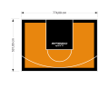 41M2/531X774CM POMARAŃCZOWO-CZARNE BOISKO DO KOSZYKÓWKI SPEEDSPORT HEXA POWER PRO