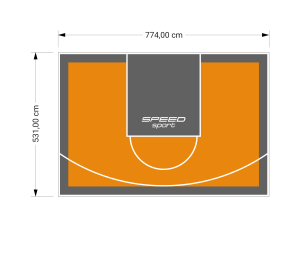 41M2/531X774CM POMARAŃCZOWO-GRAFITOWE BOISKO DO KOSZYKÓWKI SPEEDSPORT HEXA POWER PRO