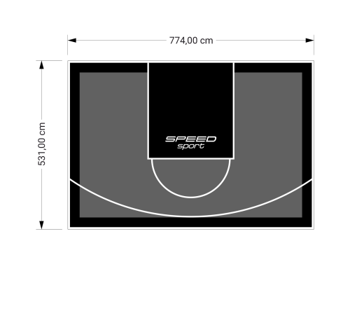 41M2/531X774CM GRAFITOWO-CZARNE BOISKO DO KOSZYKÓWKI SPEEDSPORT HEXA POWER PRO