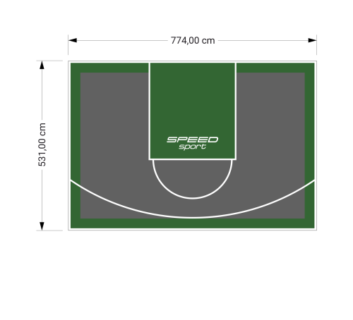 41M2/531X774CM GRAFITOWO-ZIELONE BOISKO DO KOSZYKÓWKI SPEEDSPORT HEXA POWER PRO