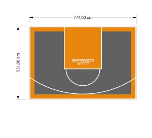 41M2/531X774CM GRAFITOWO-POMARAŃCZOWE BOISKO DO KOSZYKÓWKI SPEEDSPORT HEXA POWER PRO