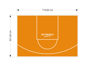 41M2/531X774CM POMARAŃCZOWE BOISKO DO KOSZYKÓWKI SPEEDSPORT HEXA POWER PRO