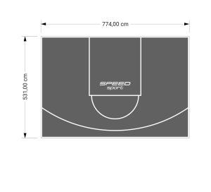 41M2/531X774CM GRAFITOWE BOISKO DO KOSZYKÓWKI SPEEDSPORT HEXA POWER PRO