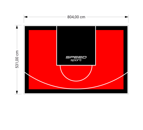 43M2/531X804CM CZERWONO-CZARNE BOISKO DO KOSZYKÓWKI SPEEDSPORT HEXA POWER PRO