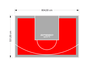43M2/531X804CM CZERWONO-SZARE BOISKO DO KOSZYKÓWKI SPEEDSPORT HEXA POWER PRO