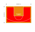 43M2/531X804CM CZERWONO-POMARAŃCZOWE BOISKO DO KOSZYKÓWKI SPEEDSPORT HEXA POWER PRO
