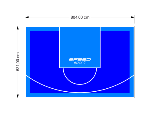43M2/531X804CM NIEBIESKO-BŁĘKITNE BOISKO DO KOSZYKÓWKI SPEEDSPORT HEXA POWER PRO