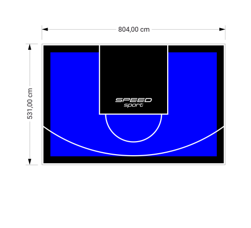 43M2/531X804CM NIEBIESKO-CZARNE BOISKO DO KOSZYKÓWKI SPEEDSPORT HEXA POWER PRO