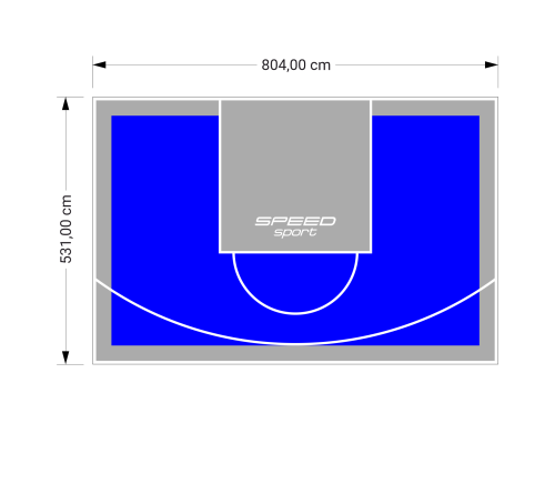 43M2/531X804CM NIEBIESKO-SZARE BOISKO DO KOSZYKÓWKI SPEEDSPORT HEXA POWER PRO