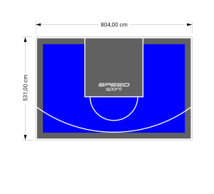 43M2/531X804CM NIEBIESKO-GRAFITOWE BOISKO DO KOSZYKÓWKI SPEEDSPORT HEXA POWER PRO
