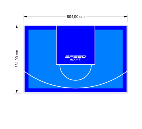 43M2/531X804CM BŁĘKITNO-NIEBIESKIE BOISKO DO KOSZYKÓWKI SPEEDSPORT HEXA POWER PRO