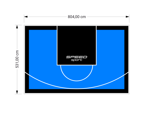 43M2/531X804CM BŁĘKITNO-CZARNE BOISKO DO KOSZYKÓWKI SPEEDSPORT HEXA POWER PRO
