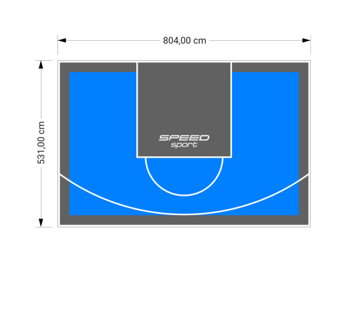 43M2/531X804CM BŁĘKITNO-GRAFITOWE BOISKO DO KOSZYKÓWKI SPEEDSPORT HEXA POWER PRO