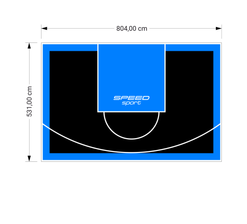 43M2/531X804CM CZARNO-BŁĘKITNE BOISKO DO KOSZYKÓWKI SPEEDSPORT HEXA POWER PRO