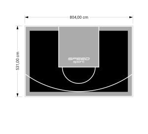 43M2/531X804CM CZARNO-SZARE BOISKO DO KOSZYKÓWKI SPEEDSPORT HEXA POWER PRO