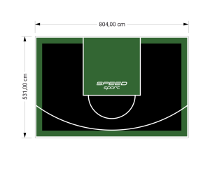 43M2/531X804CM CZARNO-ZIELONE BOISKO DO KOSZYKÓWKI SPEEDSPORT HEXA POWER PRO
