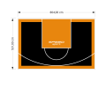 43M2/531X804CM CZARNO-POMARAŃCZOWE BOISKO DO KOSZYKÓWKI SPEEDSPORT HEXA POWER PRO